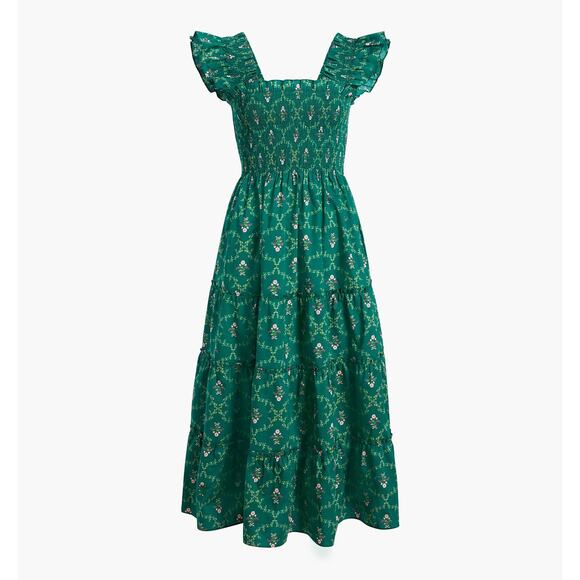 Hill House Home The Ellie Nap Dress - XS - Emerald Trellis - Picture 1 of 5